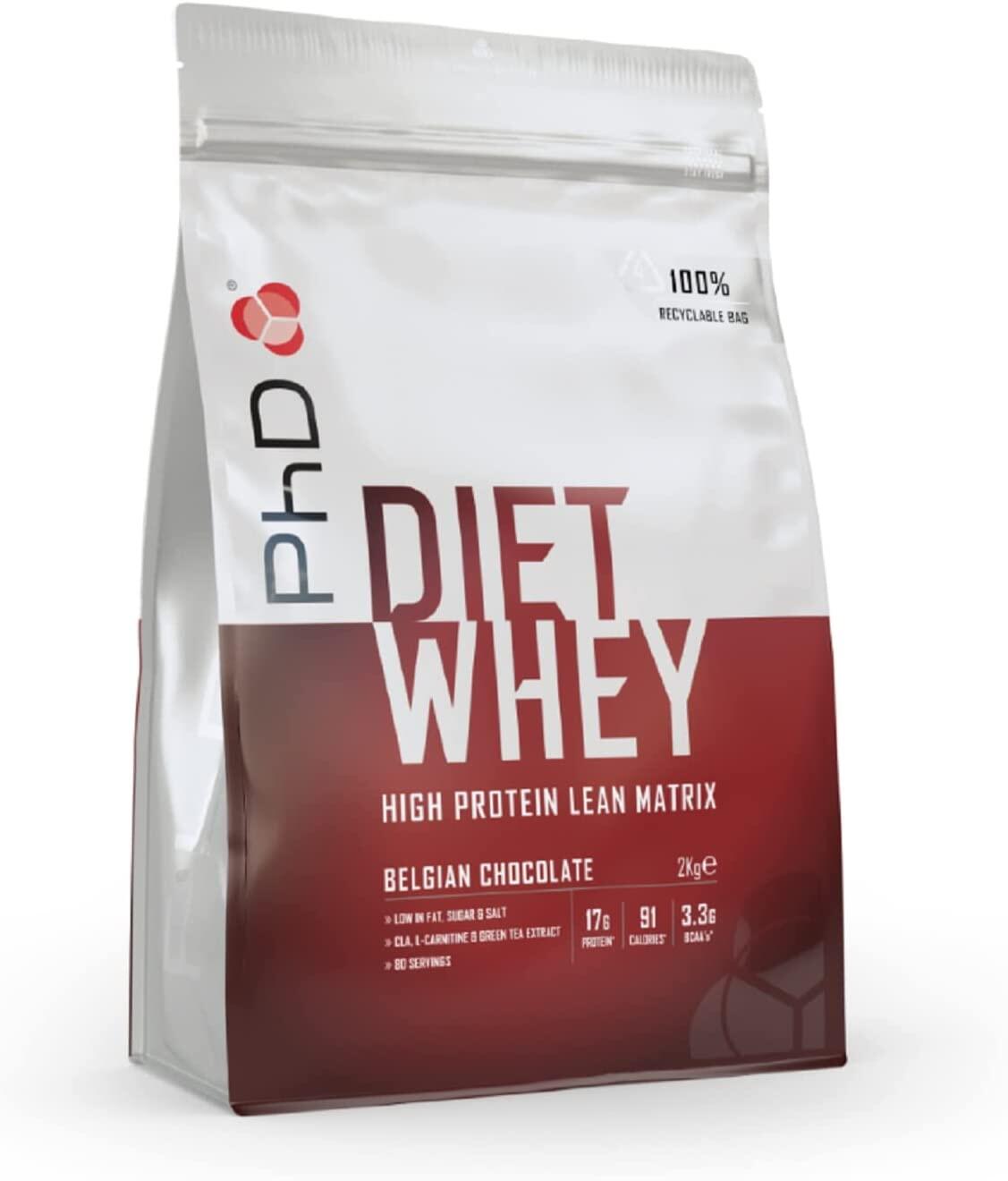 PhD Nutrition | Diet Whey Powder | Belgian Chocolate Flavour | 2kg PHD ...