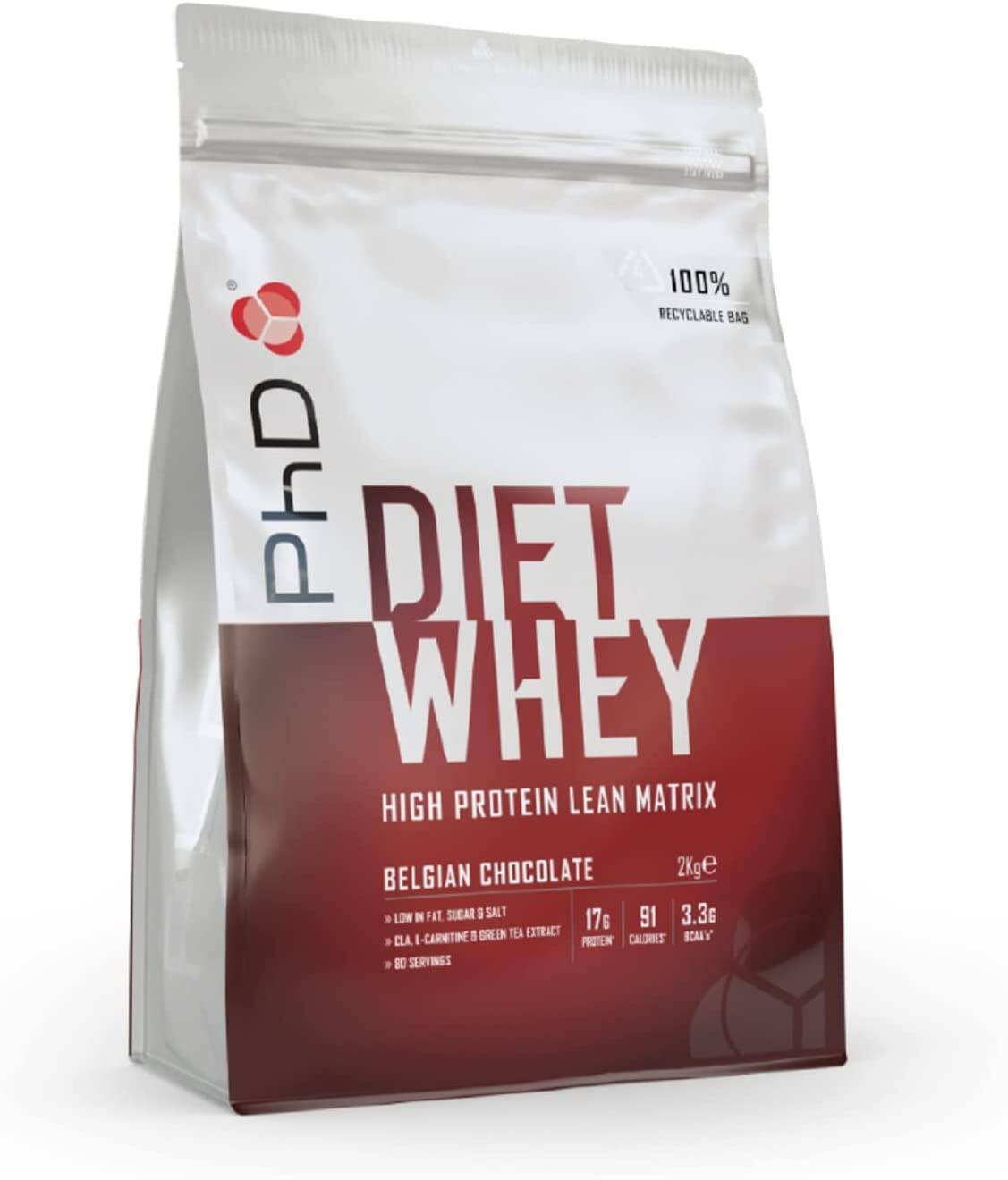 PhD Nutrition | Diet Whey Powder | Belgian Chocolate Flavour | 2kg 1/3