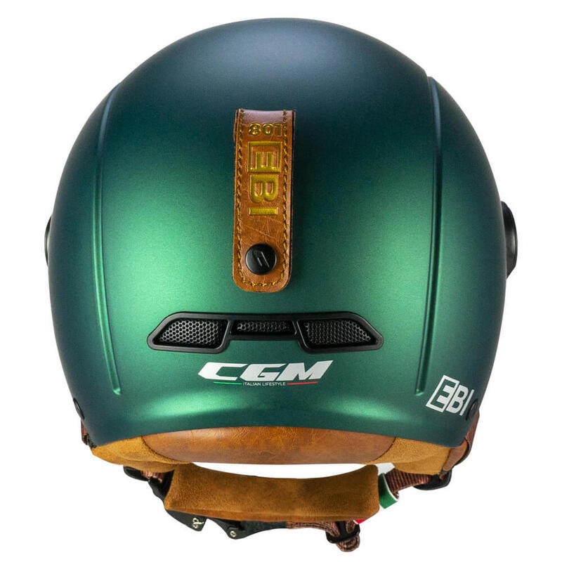 Cască CGM 801 EBI Vintage Verde Satinat pentru Ciclism și Schi