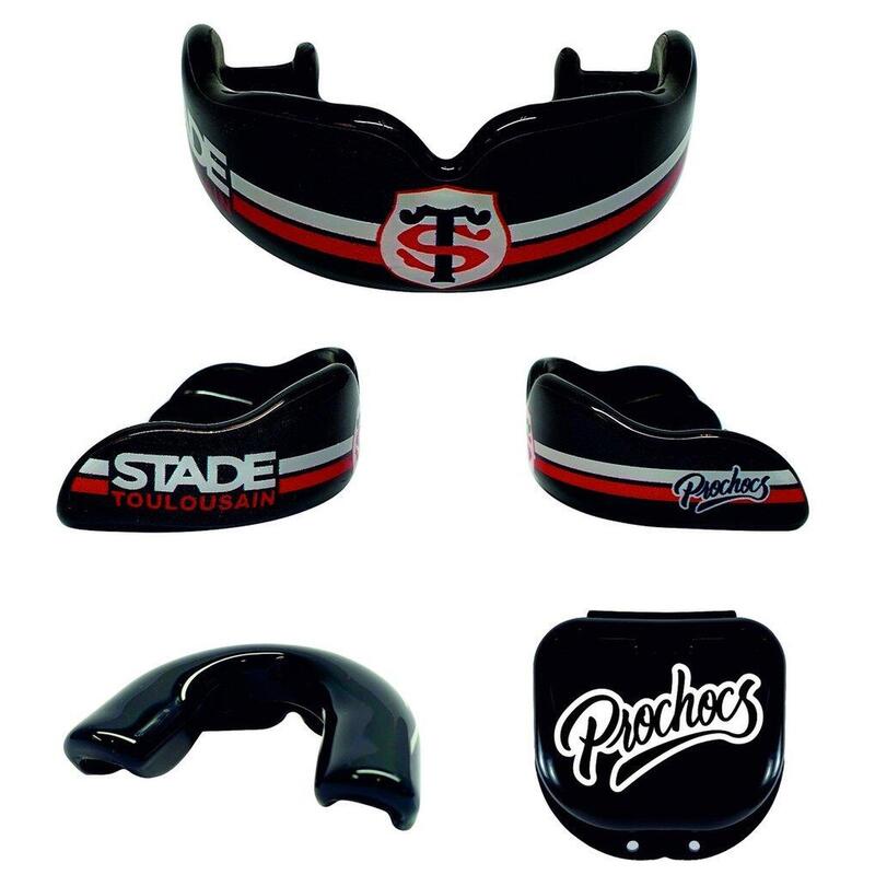 Protège dents noir Prochocs Stade Toulousain bandes blanc et rouge