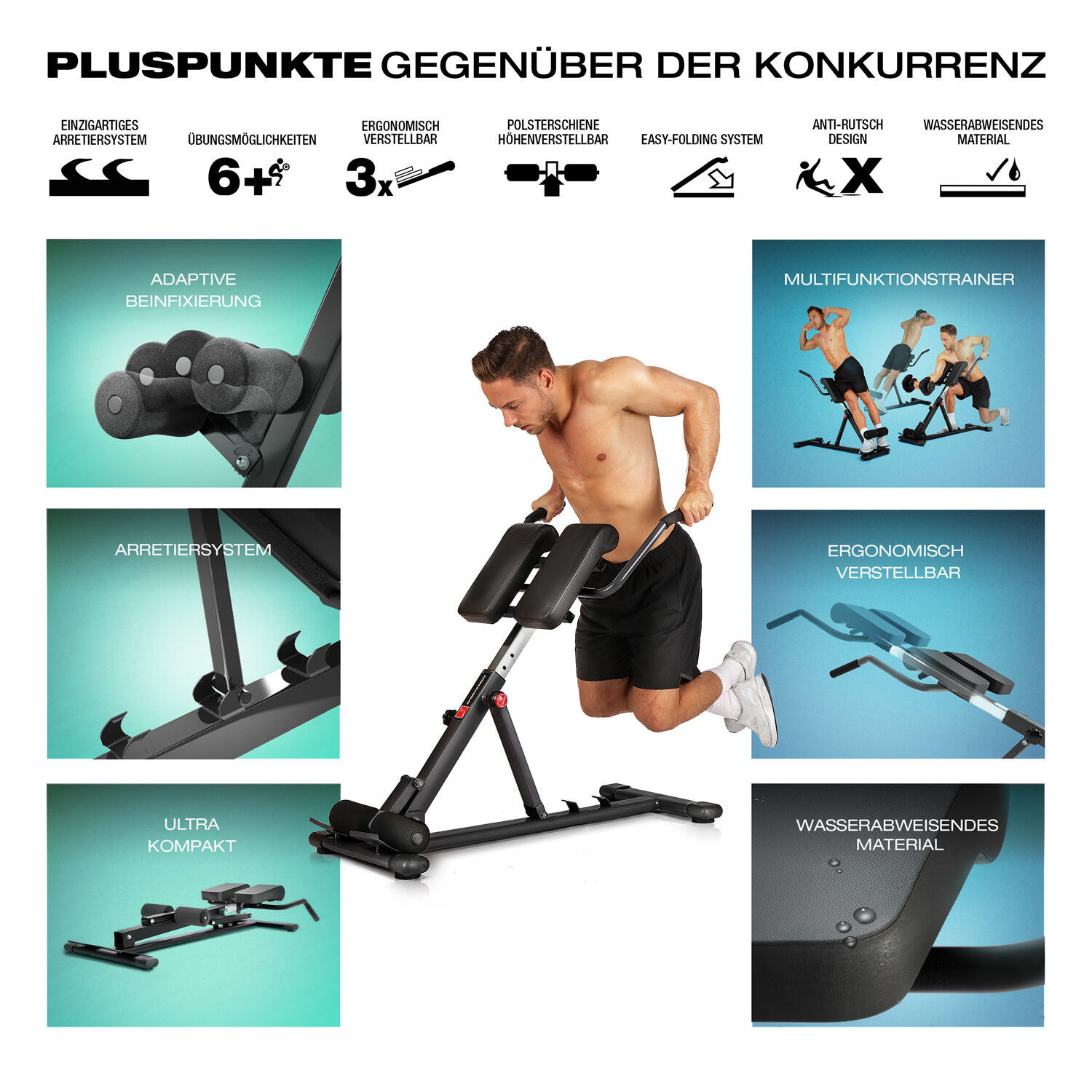 Sportstech BRT150 rugtrainer - buiktrainer - hometrainer - dipbar 5/6