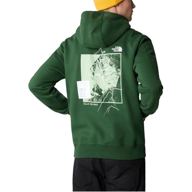 Pulover cu gluga M Outdoor Graphic Hoodie - verde barbati