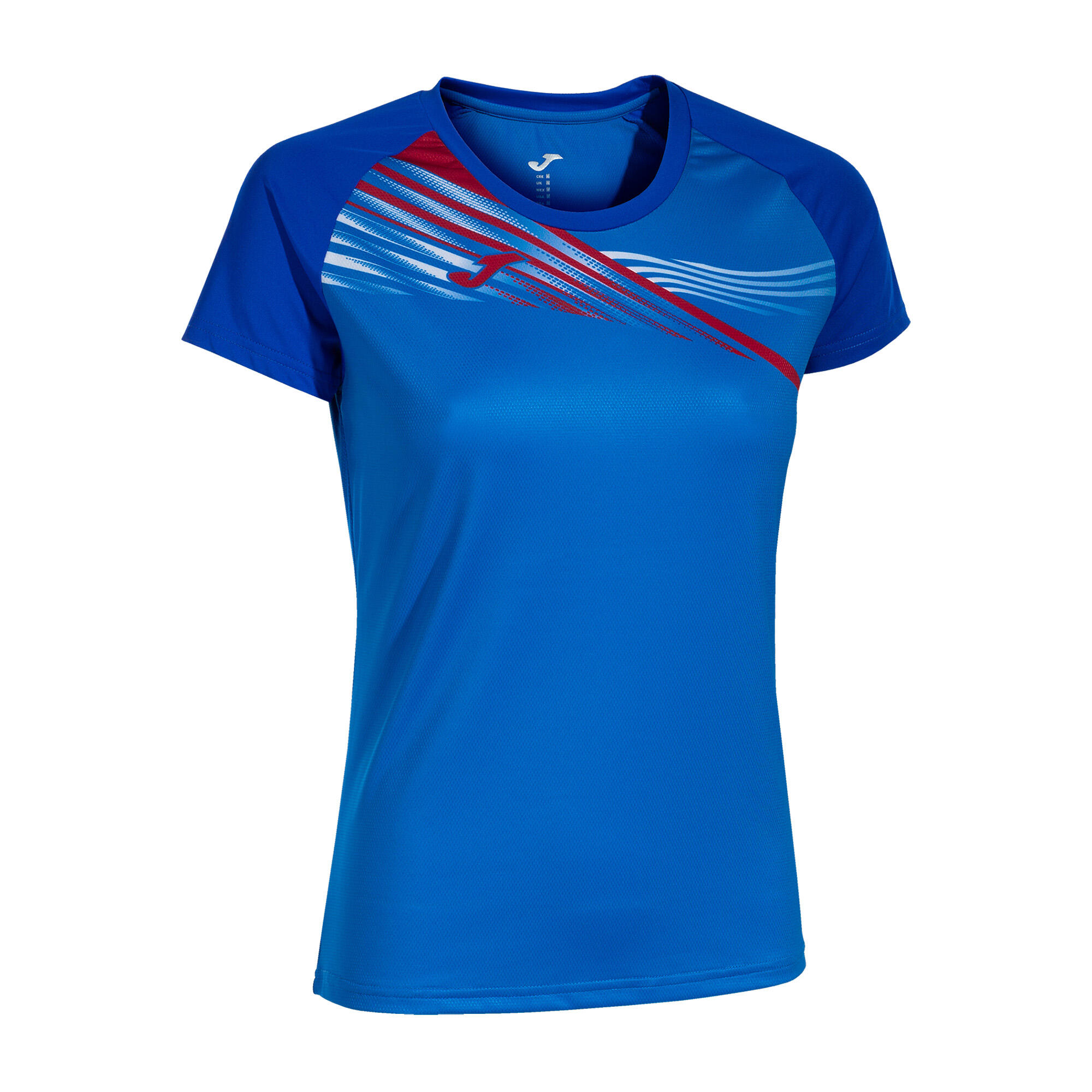 T-shirt manga curta running mulher joma elite x azul royal
