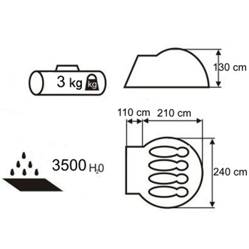Namiot turystyczny rodzinny 4-osobowy ZEFIR 4