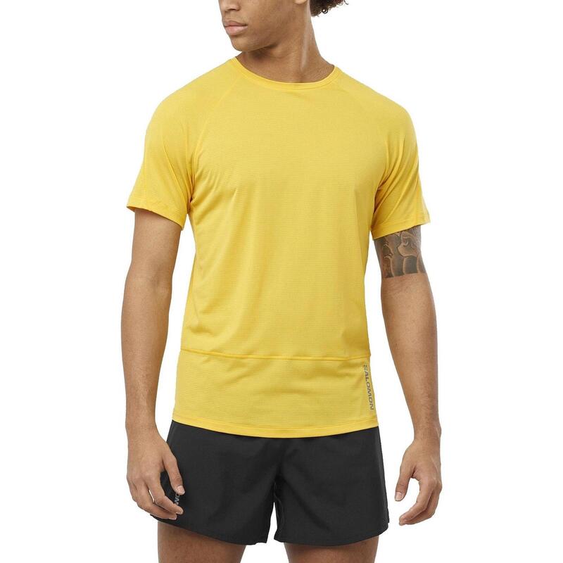 Cross Run Ss Tee M férfi rövid ujjú sport póló - sárga
