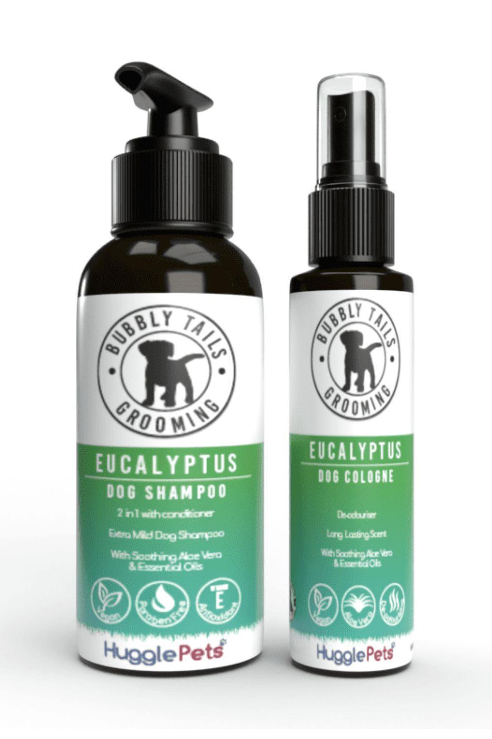 HugglePets Bubbly Tails Eucalyptus 2 in 1 Dog Shampoo & Deodorising Cologne Set 1/1