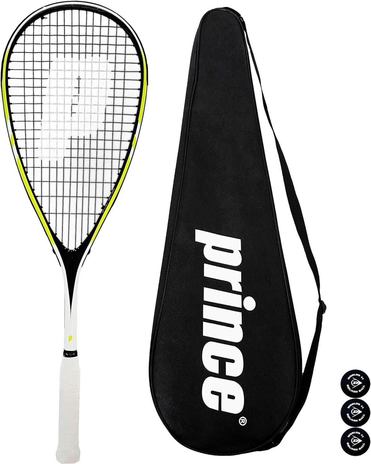 PRINCE Prince Team Rebel 450 Squash Racket, Protective Cover & 3 Squash Balls