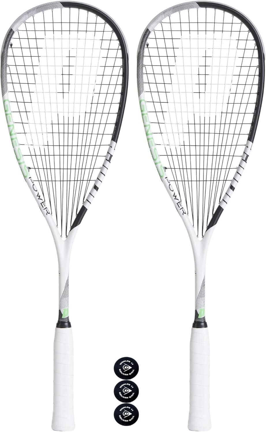 Prince Genesis Power Squash Racket Twin Set & 3 Squash Balls 1/4