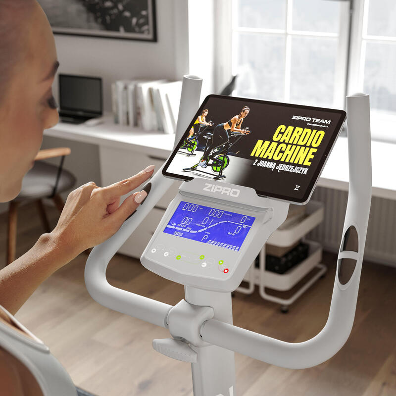 Bicicleta Estática eletromagnético Zipro Rave White Zwift Kinomap para cardio