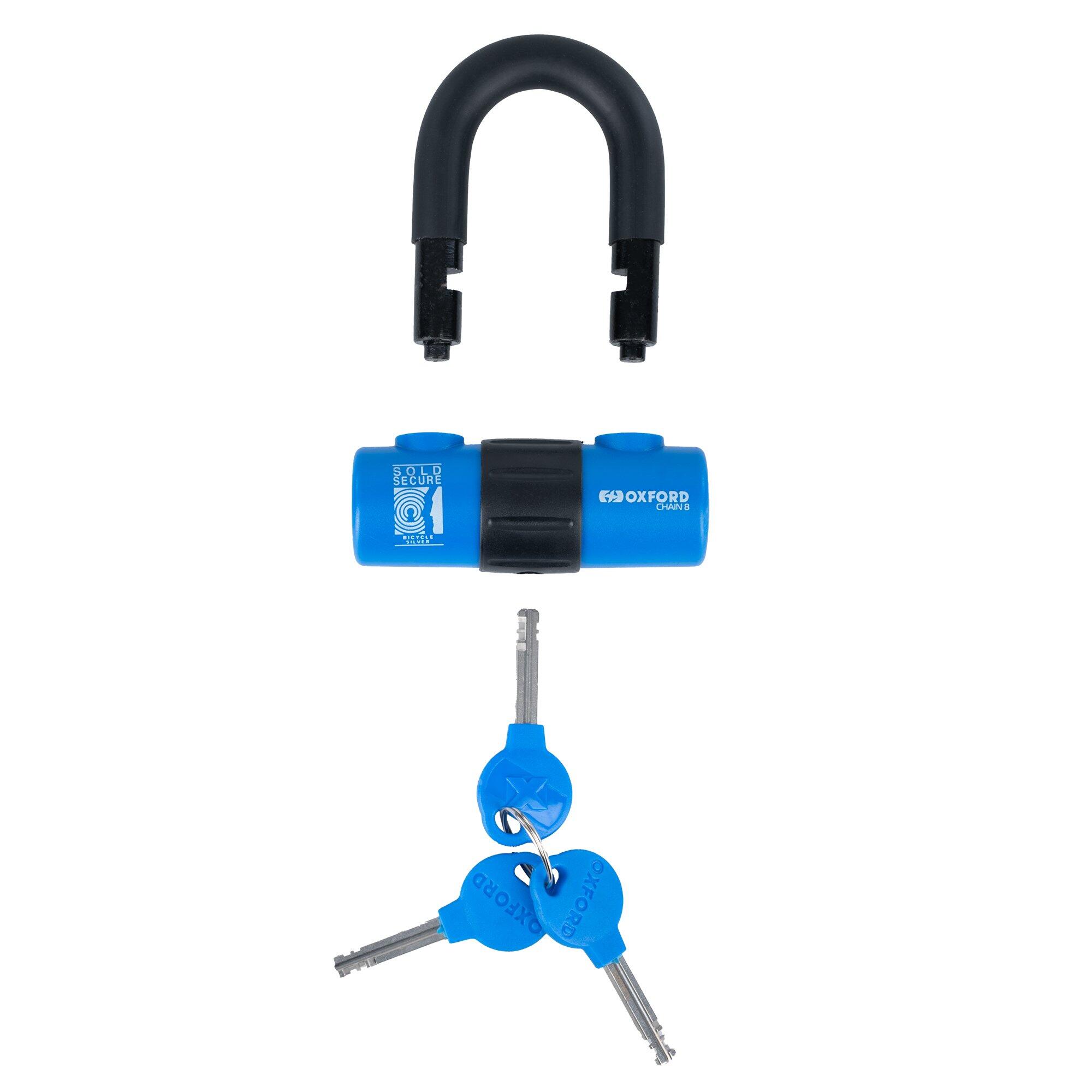 Oxford Chain 8 Chain Lock & Mini Shackle 10mm x 1000mm Bike Lock 2/2