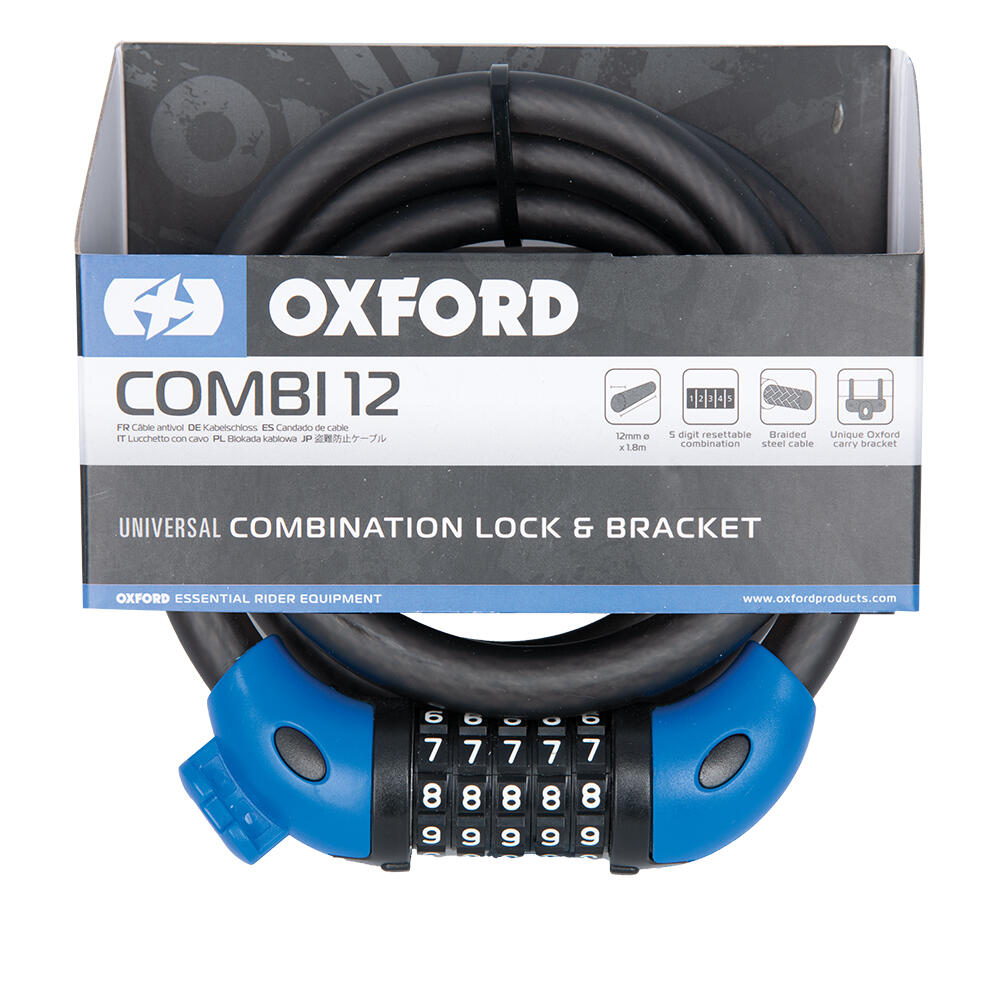 Oxford Combi 12 (Smoke) 12mm x 1800mm Bike Lock 5/6