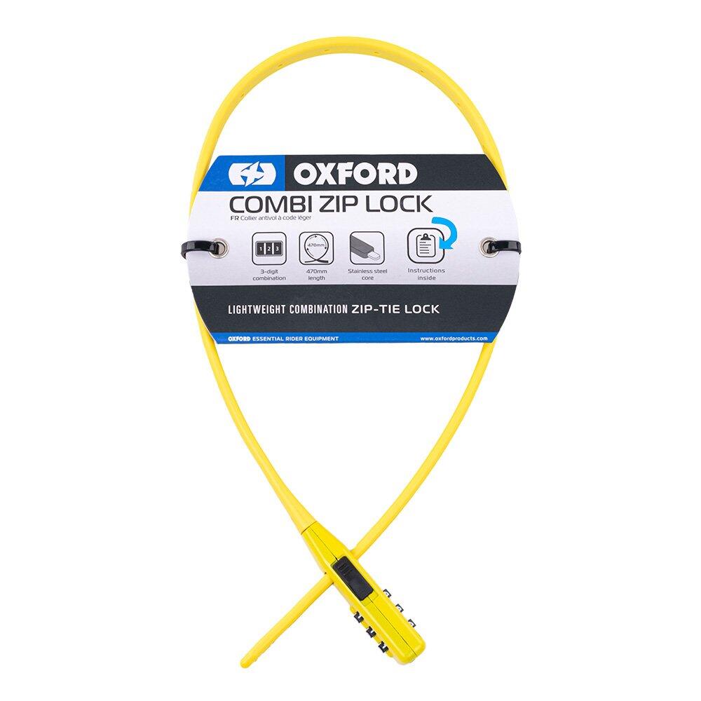 OXFORD candado de cable 47 cm amarillo - combinación 3 dígitos 2/6