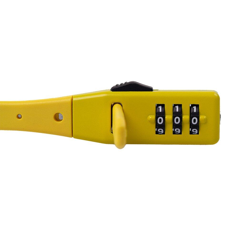 OXFORD candado de cable 47 cm amarillo - combinación 3 dígitos 3/6
