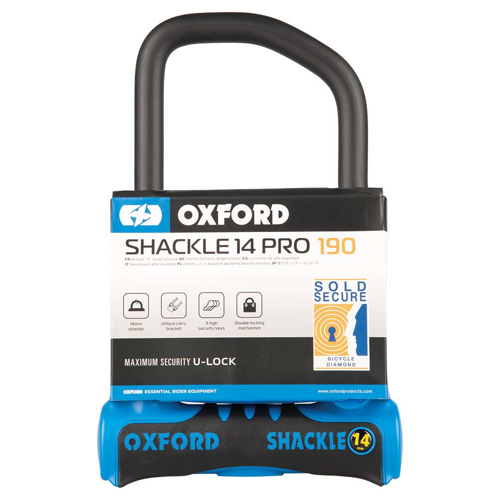 Oxford Shackle 14 Pro U-Lock 260mm x 177m+B2:B35m Bike Lock 2/2
