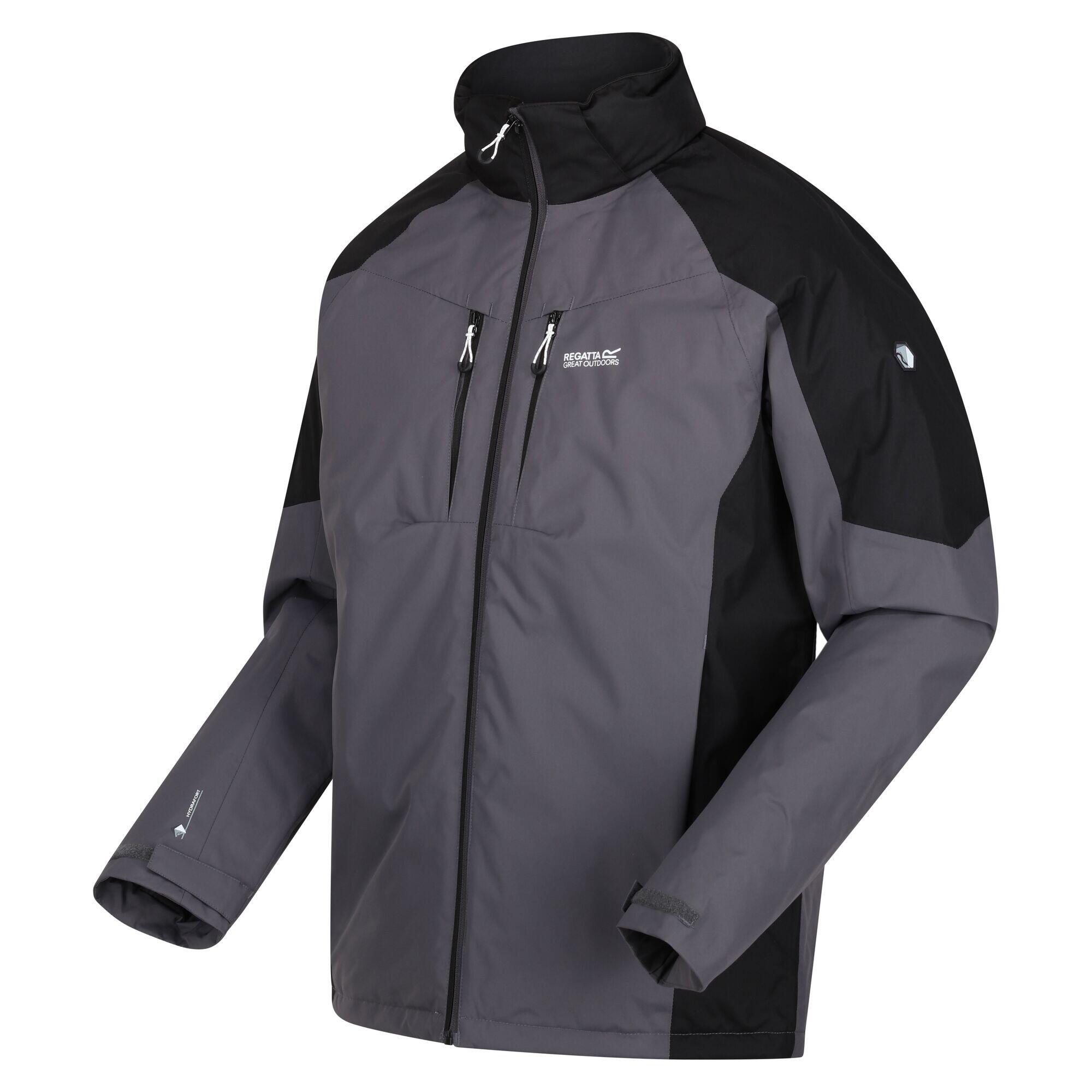Giacca Impermeabile Uomo Regatta Calderdale Grigio Scuro Nero 3/4