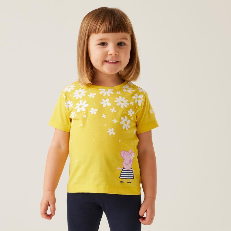 Peppa Pig T-shirt de marche à manches courtes pour enfant - Jaune