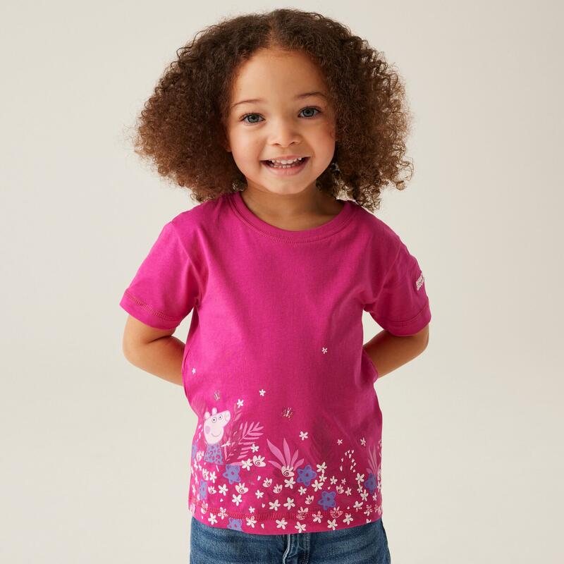 Peppa Wutz Kurzärmeliges Walkingshirt für Kinder - Pink