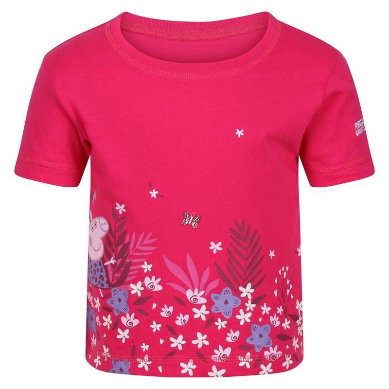 Peppa Wutz Kurzärmeliges Walkingshirt für Kinder - Pink