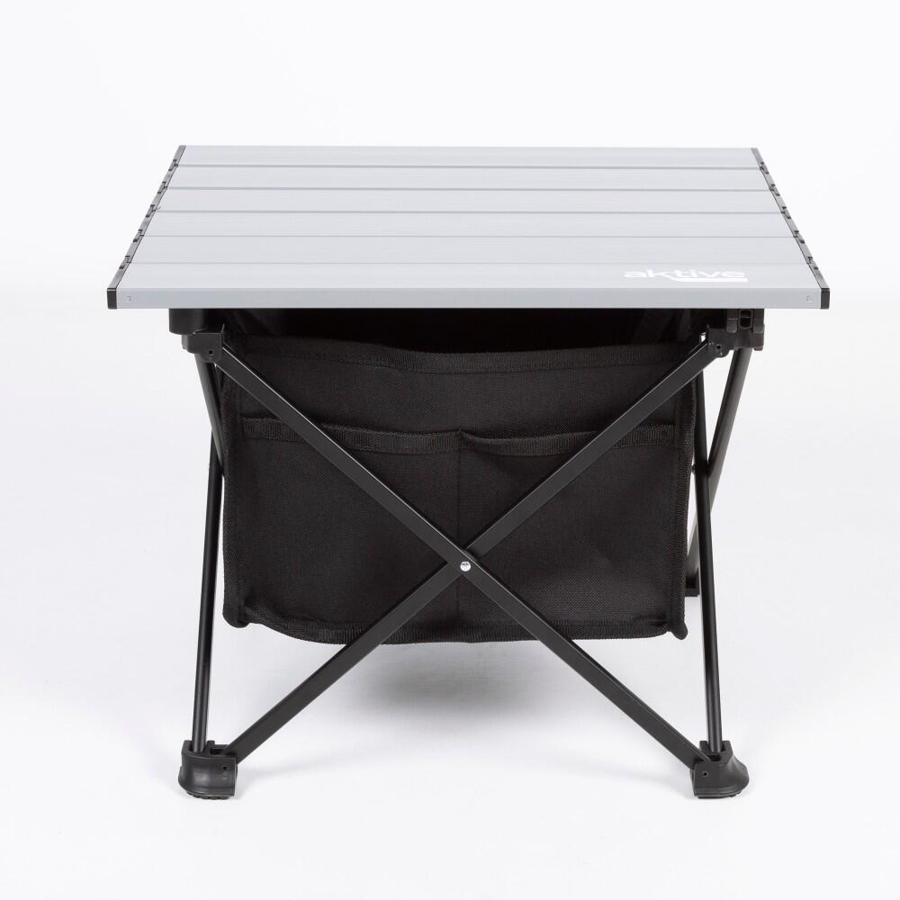 Table Pliante Aktive 80x60 Cm - Blanche, Acier, Pour Camping, Jardin, Plage