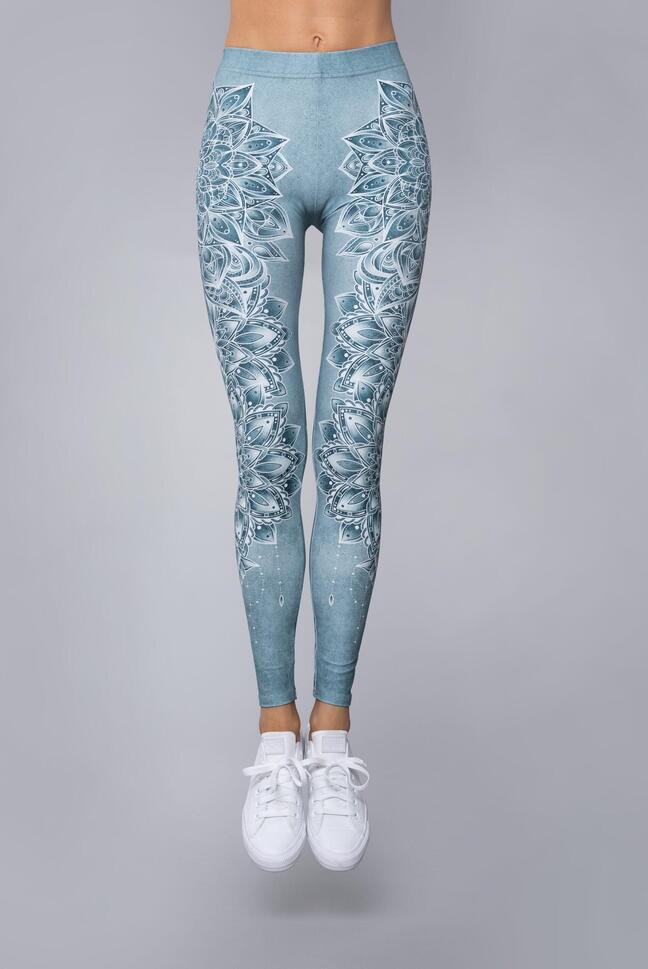 Legginsy sportowe damskie DEEP TRIP Aqua