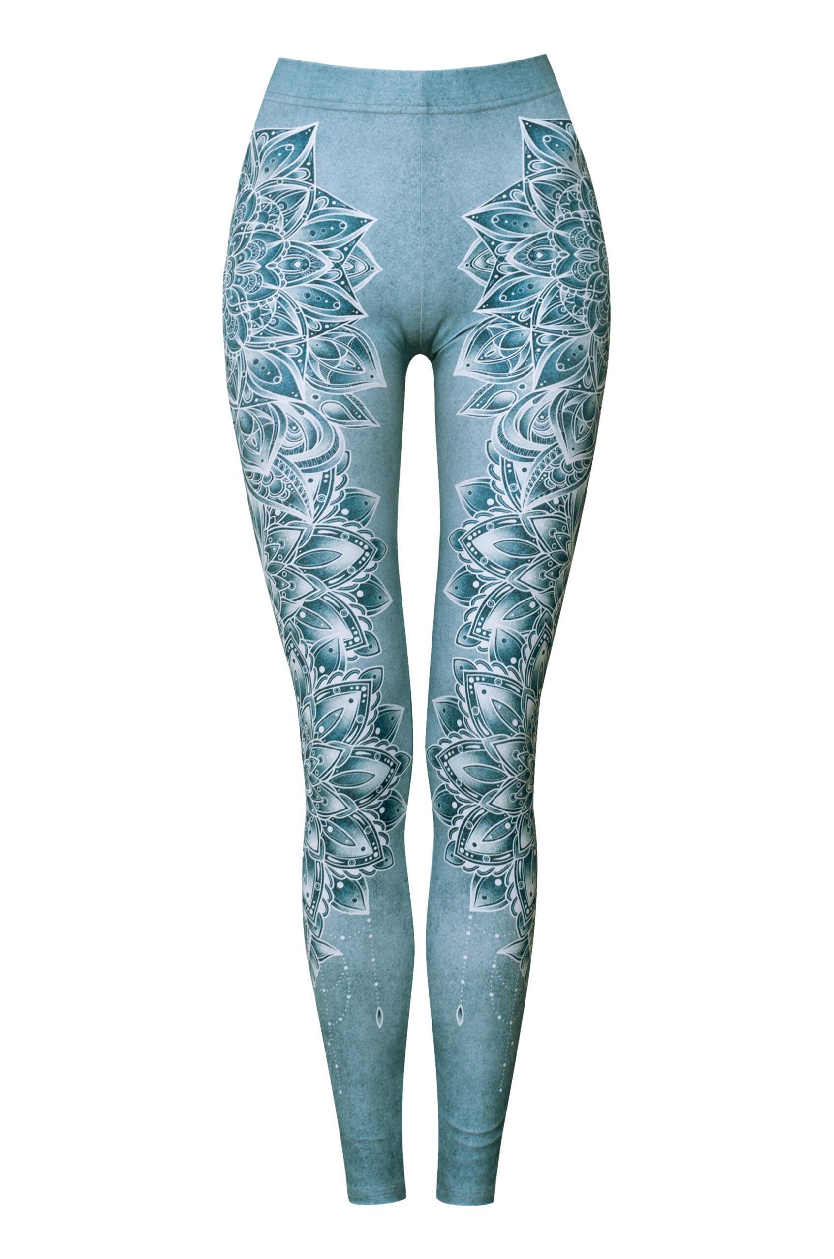 Legginsy sportowe damskie DEEP TRIP Aqua