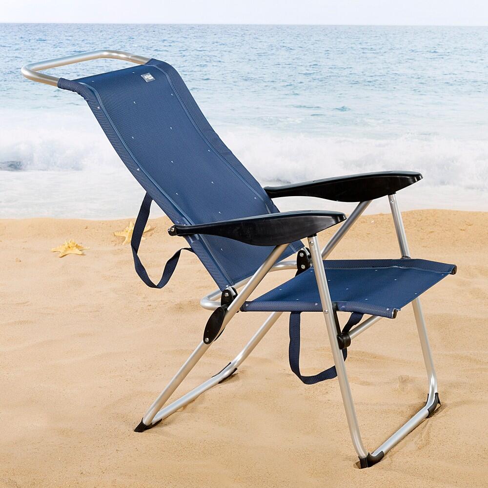 Cadeira de praia alta anti-roll 4 posições marine Aktive 5/7