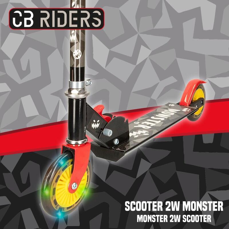 Trotinete dobrável preta de 2 rodas Monster CB Riders