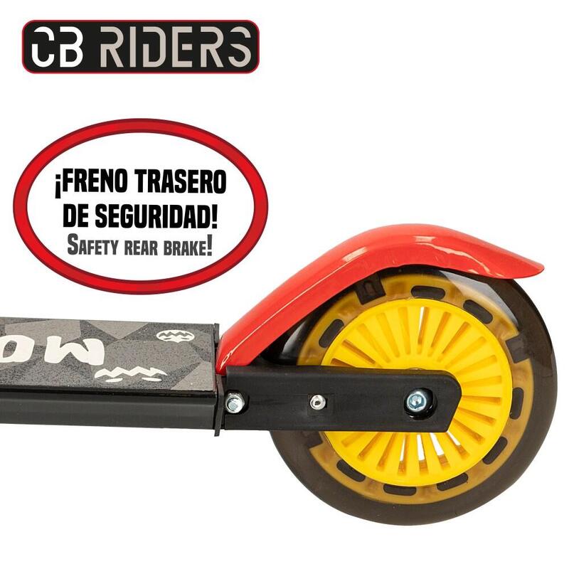 Trotinete dobrável preta de 2 rodas Monster CB Riders