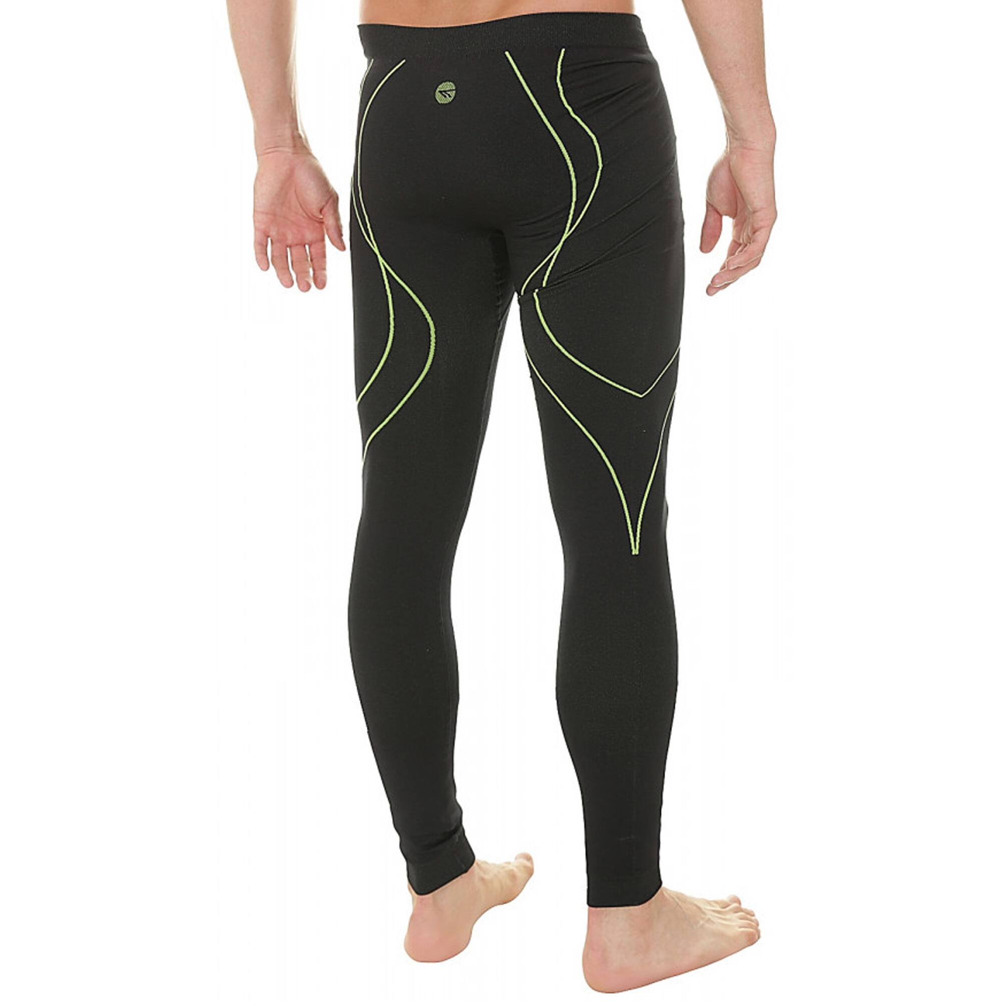 Bas Thermique Motif/style Logo IKAR Homme (Noir / Vert Néon) 3/3