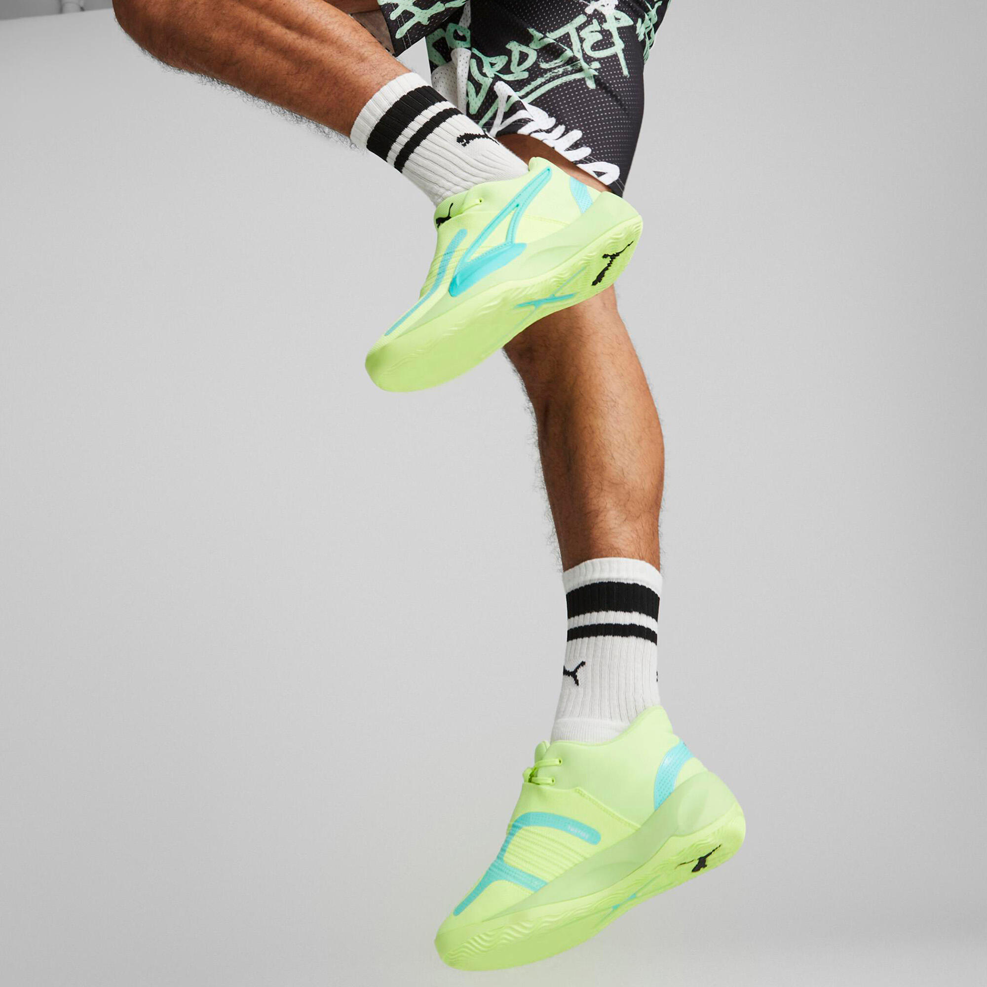 Chaussures de Basket-Ball pour Adultes Puma Rise Vert 4/7