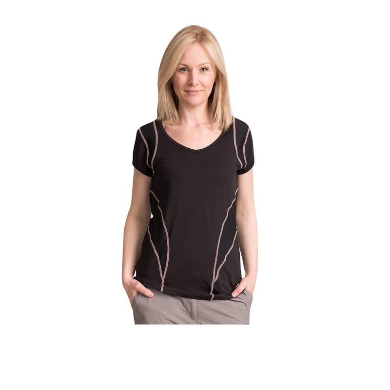 Erlin Kurzarm Sport TShirt Damen Schwarz