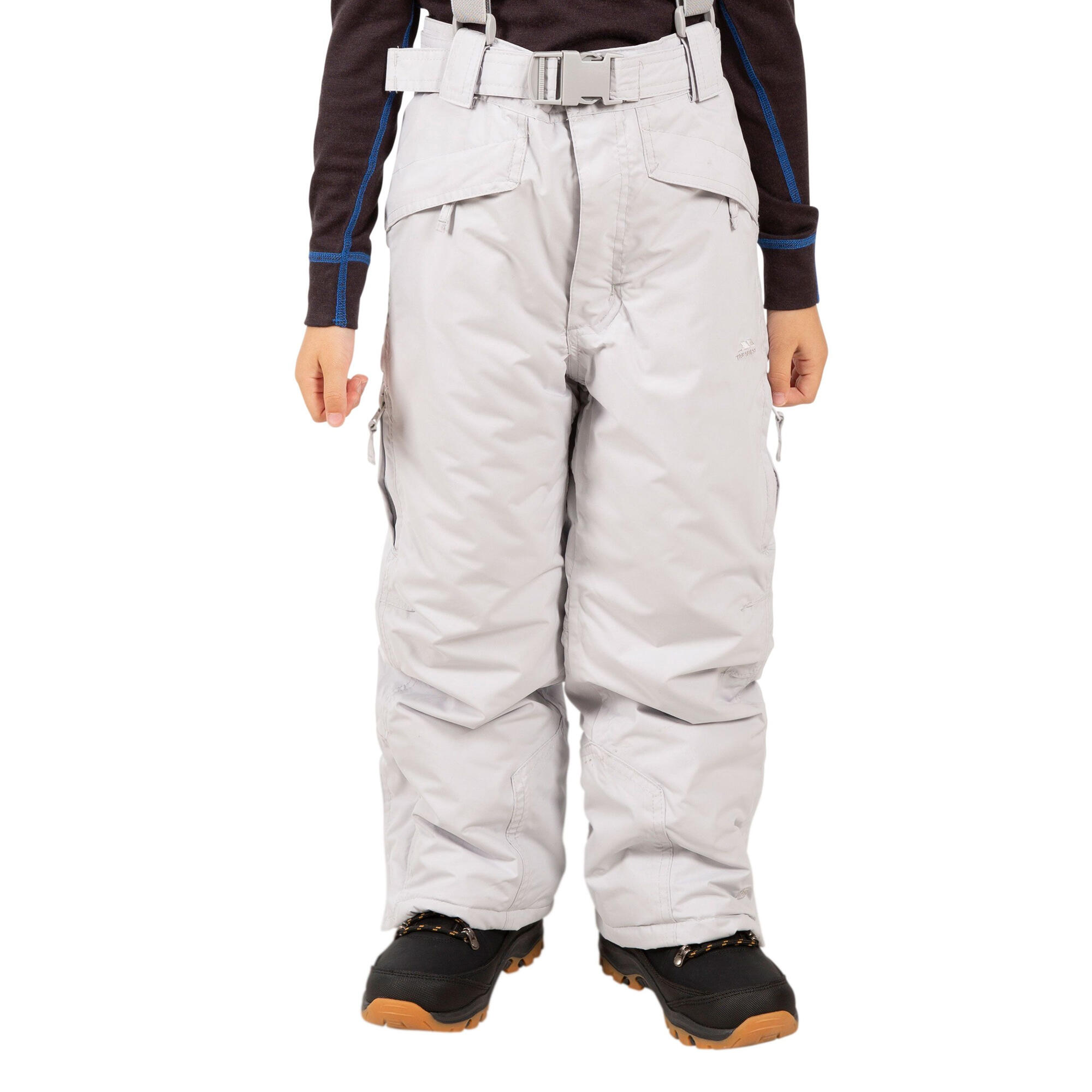 Bambini Isolato Pantaloni Da Sci Trespass Marvelous Grigio Pallido 3/4