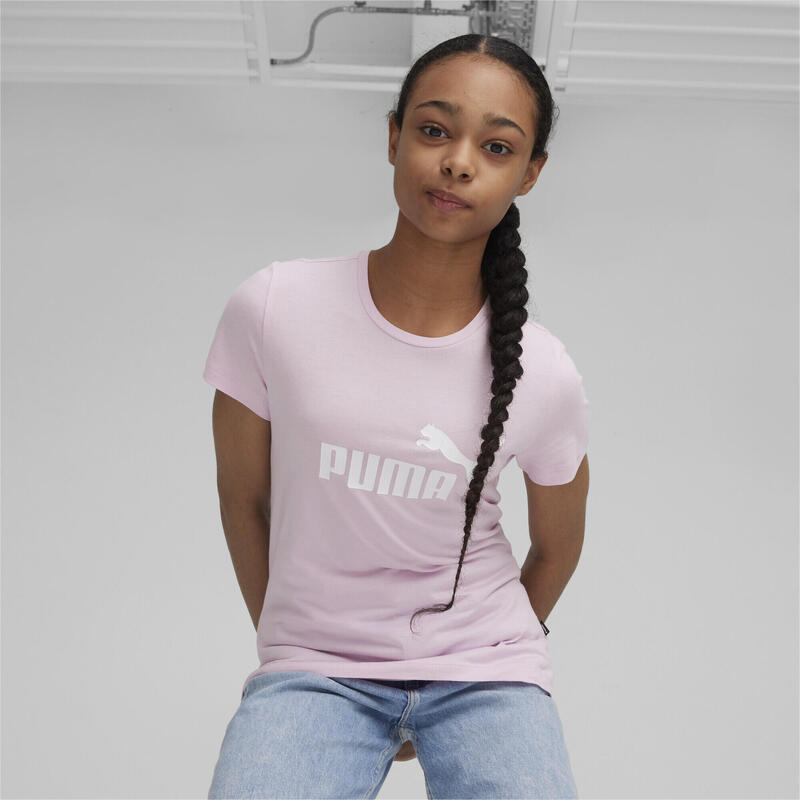 Essentials T-shirt met logo jongeren PUMA Grape Mist Purple