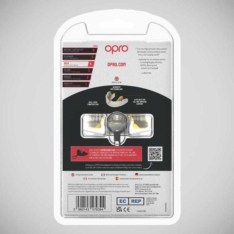 Mondbeschermer Opro Gold Ultra Fit Braces Wit En Goud