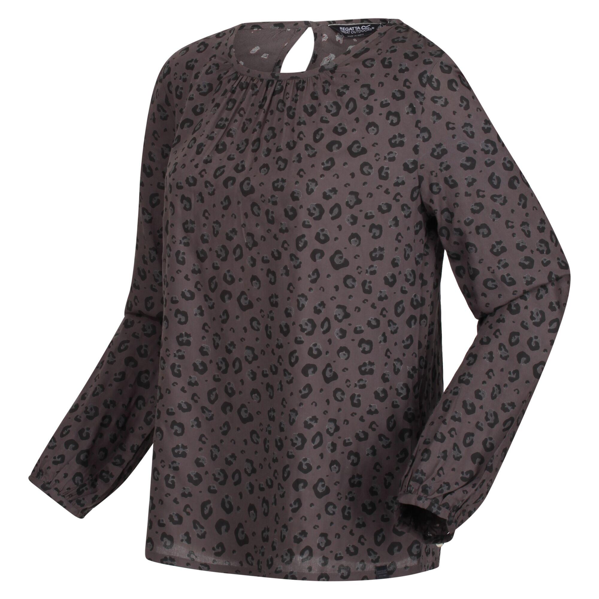 Womens/Ladies Hadria Animal Print Blouse (Black) 3/4