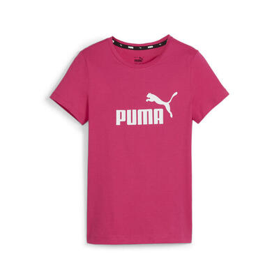 Essentials t-shirt met logo jongeren puma garnet rose pink