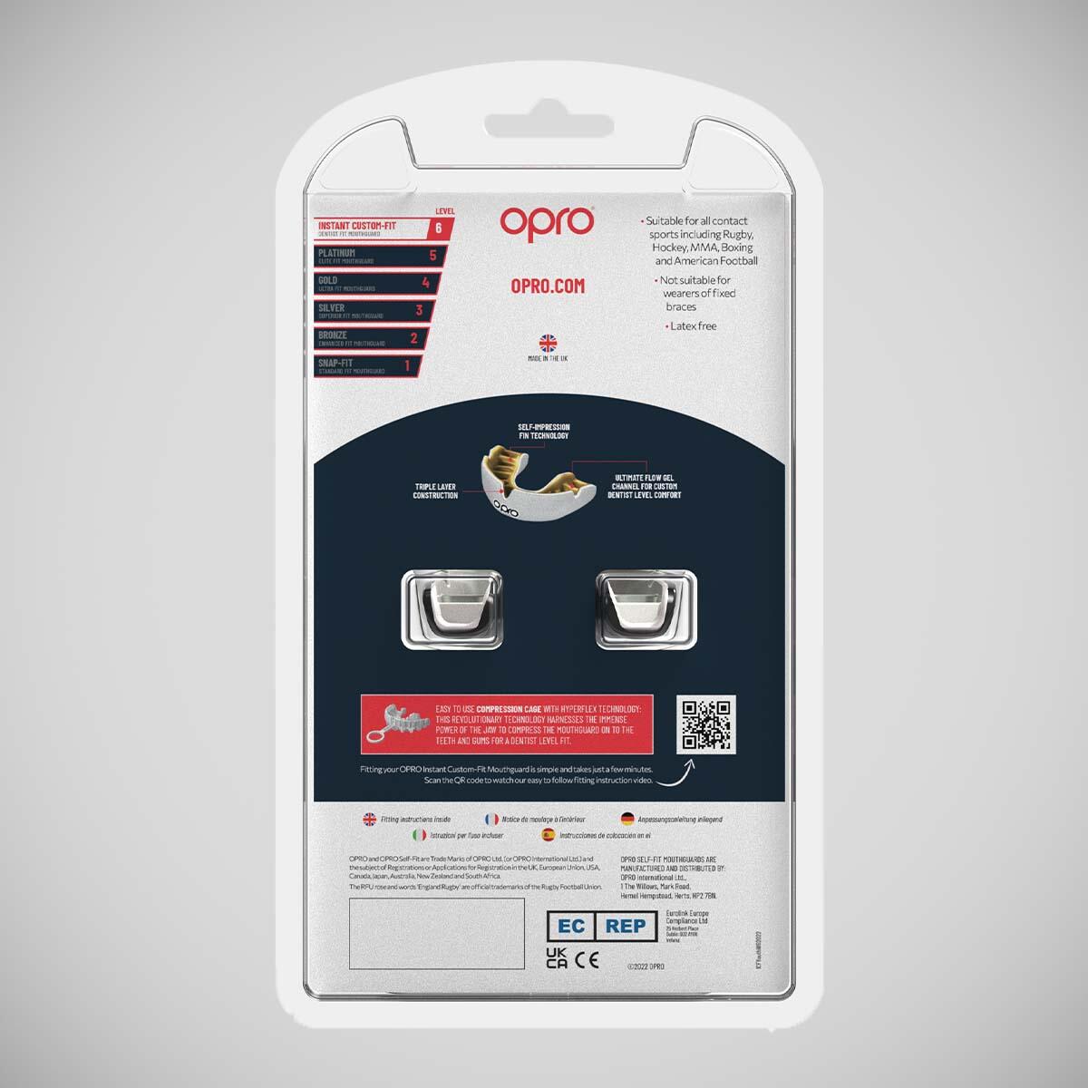 Paradenti Instant Custom Fit OPRO Junior – Rosso/Bianco 5/6