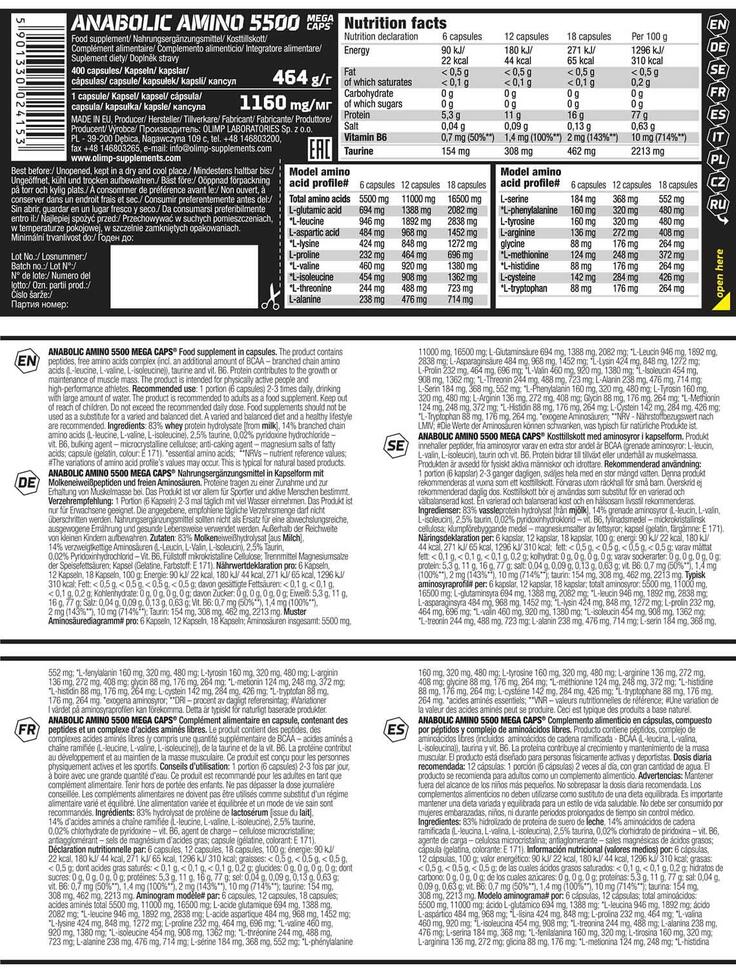Anabolic Amino 5500 Mega Caps OLIMP 400 kaps