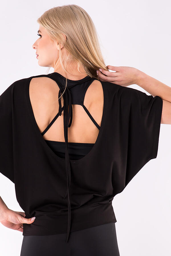 Blouse femme ample pour la danse, la zumba et le yoga Dancer Black 2skin 5/7