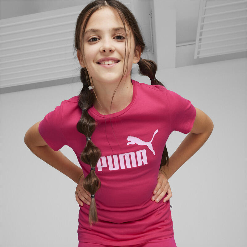 Essentials T-Shirt mit Logo Mädchen PUMA Garnet Rose Pink