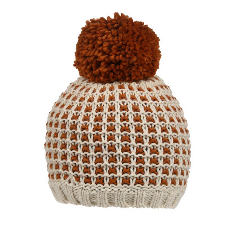 Gorro Pompom Dalary Mulher Baunilha Claro / Amêndoa Cobre