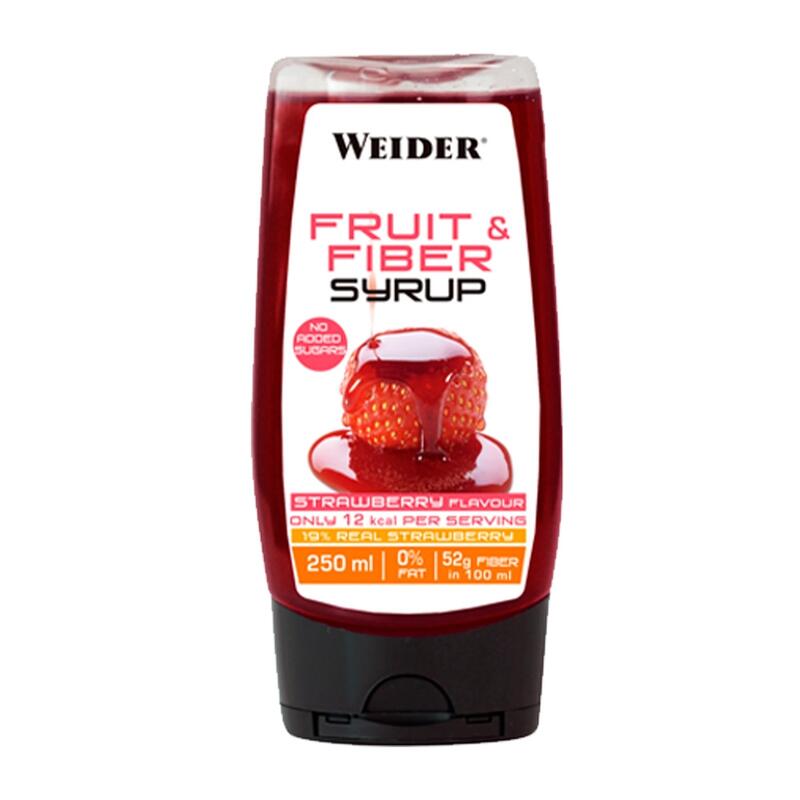 Weider - Fruit & Fiber Syrup 250 ml - Sirope de frutas con fibra -  Sabor: Fresa