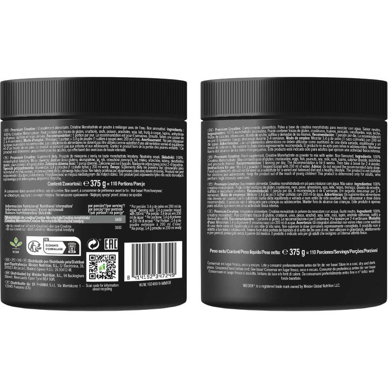 Weider - Premium Creatine 375 g - 100 % Creatina Creapure