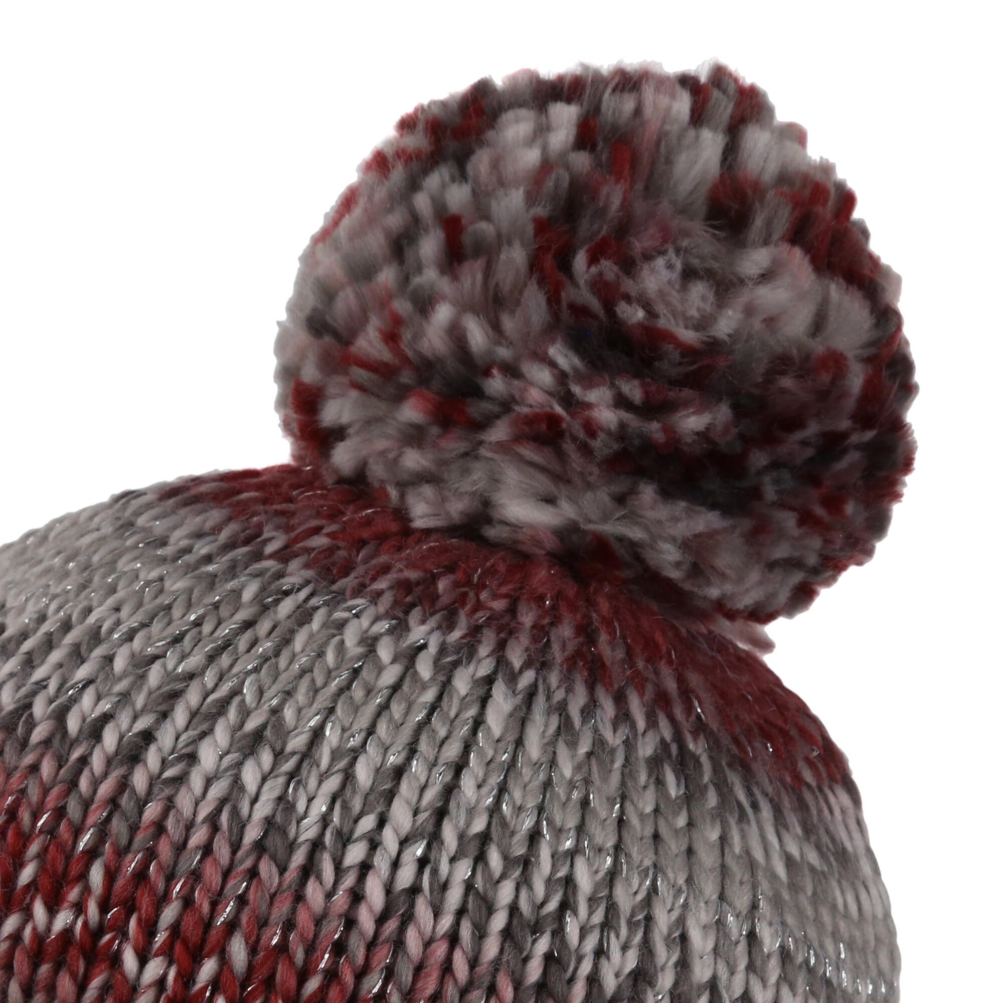 Bonnet Tricoté À Pompon FROSTY Femme (Bordeaux) 2/5