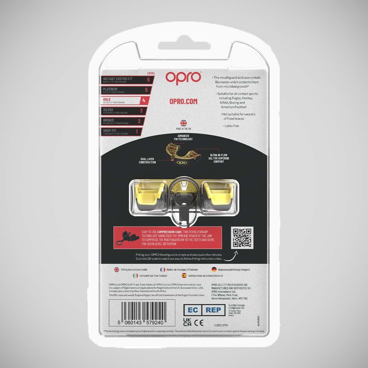 Protège-dents Opro Gold Gen 5 Adulte Noir et or 5/7