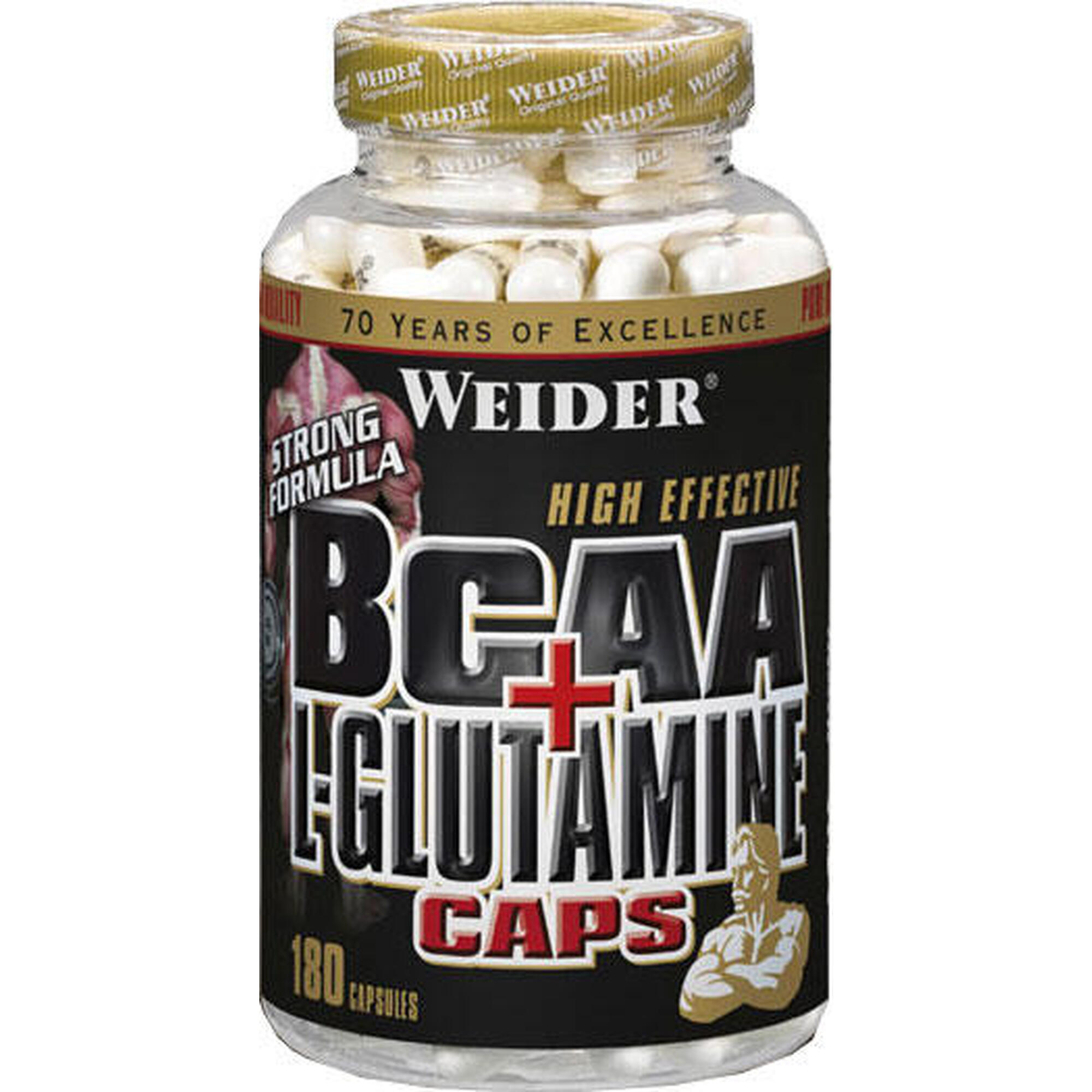 Weider - BCAA + Glutamina 180 caps - Complejo recuperador
