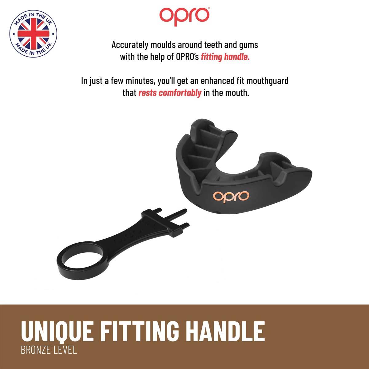 Red Opro Junior Bronze Self-Fit Mouth Guard 4/5