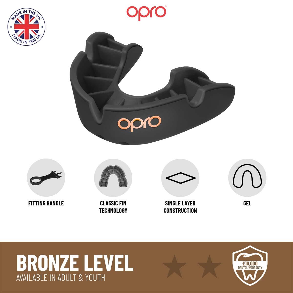 White Opro Junior Bronze Self-Fit Mouth Guard 3/5