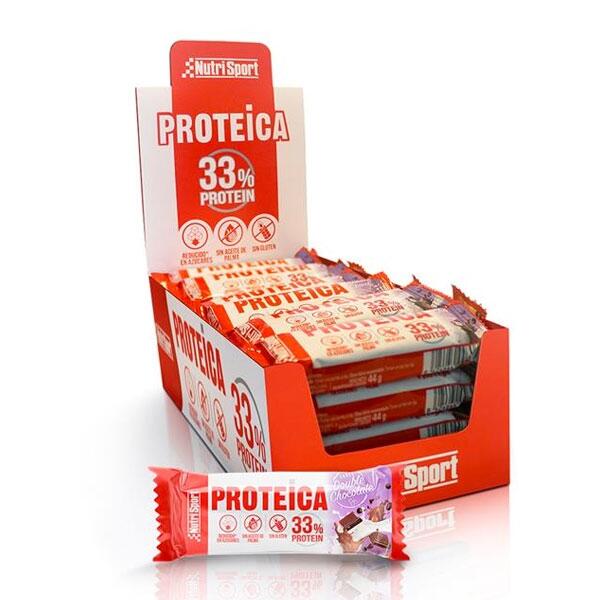 Nutrisport - Barritas Proteicas 24 barritas x 46 gr -  Sabor: Chocolate doble