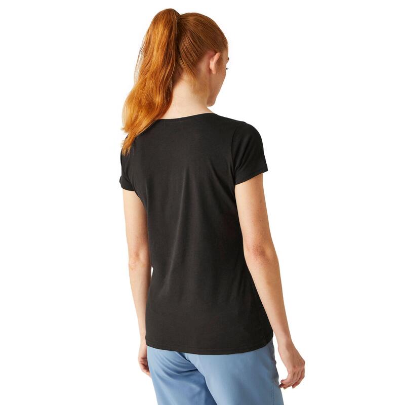 Carlie Fitness-T-shirt met korte mouwen voor dames - Zwart